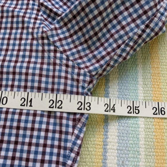 ⭐ J. Crew Maroon / Navy / White plaid button up size Large - Picture 6 of 7